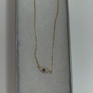 14k gold plated evil eye necklace
